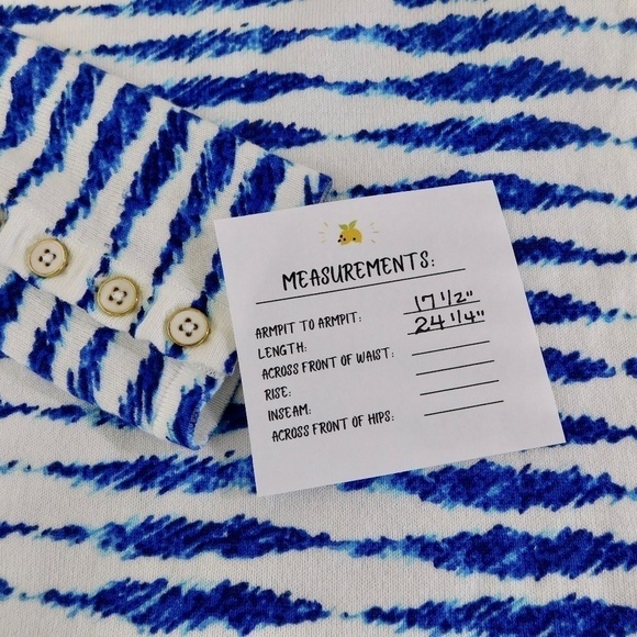 J. MCLAUGHLIN Lenny Sweater Button Sleeve Cuffs Blue White Abstract Stripe Small - Picture 11 of 11